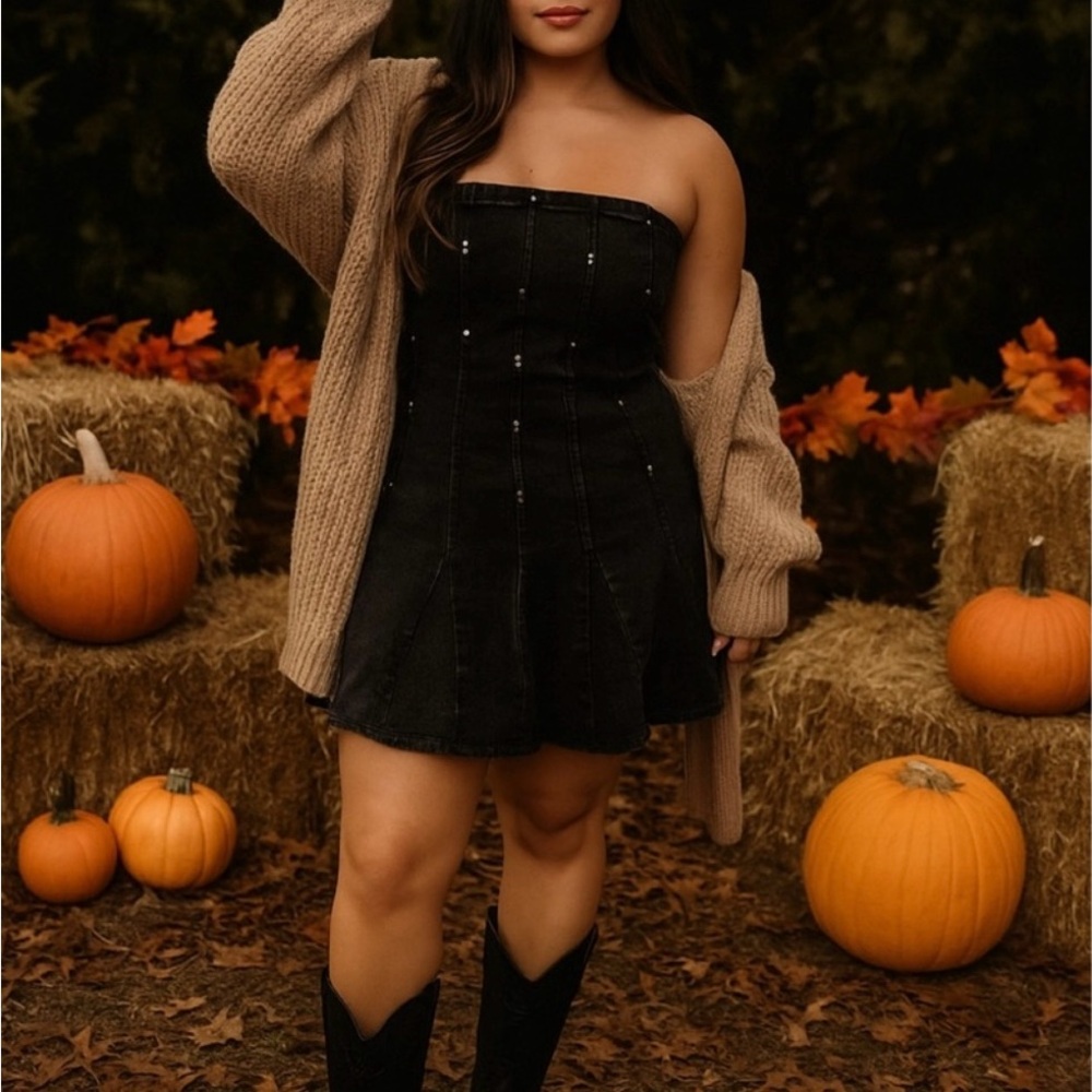 Wild Fable Black Strapless Dress